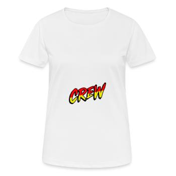 Crew - Frauen T-Shirt atmungsaktiv - Weiß - Vorne - AI Model Female 172 dark (172cm)