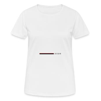 2025 Strich - Frauen T-Shirt atmungsaktiv - Weiß - Vorne - AI Model Female 172 dark (172cm)