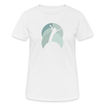 Équilibre sur les mains de gymnastique - T-shirt respirant Femme - blanc - Devant - AI Model Female 172 dark (172cm)