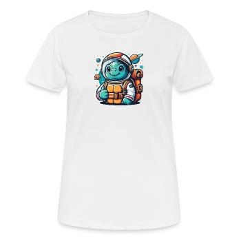 Tortue de l’espace - T-shirt respirant Femme - blanc - Devant - AI Model Female 172 dark (172cm)