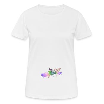 Paper boat with dabs of paint - Women's Breathable T-Shirt - white - Front - AI Model Female 172 dark (172cm)