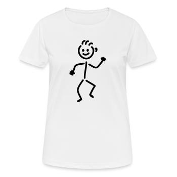 tanzendes Männchen - Frauen T-Shirt atmungsaktiv - Weiß - Vorne - AI Model Female 172 dark (172cm)