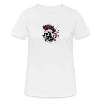 Rébellion du crâne punk - T-shirt respirant Femme - blanc - Devant - AI Model Female 172 dark (172cm)