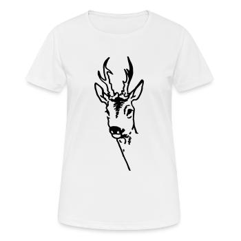 Rehbock - Frauen T-Shirt atmungsaktiv - Weiß - Vorne - AI Model Female 172 dark (172cm)
