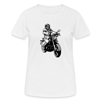 biker - Women's Breathable T-Shirt - white - Front - AI Model Female 172 dark (172cm)