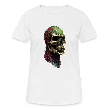 Une tête de mort sympathique - T-shirt respirant Femme - blanc - Devant - AI Model Female 172 dark (172cm)