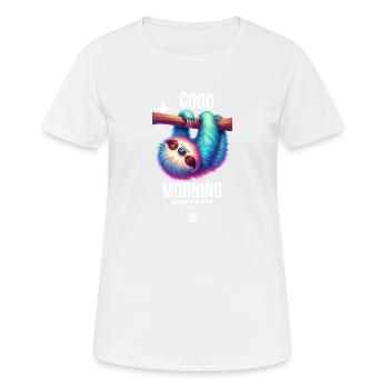 good morning - Women's Breathable T-Shirt - white - Front - AI Model Female 172 dark (172cm)