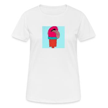 Die Eis-Zunge - Frauen T-Shirt atmungsaktiv - Weiß - Vorne - AI Model Female 172 dark (172cm)