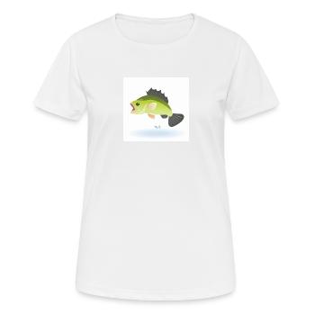 Barsch springt aus dem Wasser - Frauen T-Shirt atmungsaktiv - Weiß - Vorne - AI Model Female 172 dark (172cm)