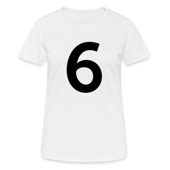 Sport Zahl 6 Sechs - Frauen T-Shirt atmungsaktiv - Weiß - Vorne - AI Model Female 172 dark (172cm)