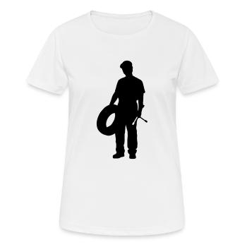 KFZ Automechaniker - Frauen T-Shirt atmungsaktiv - Weiß - Vorne - AI Model Female 172 dark (172cm)