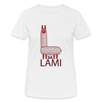 Jeu de mots drôle lama - T-shirt respirant Femme - blanc - Devant - AI Model Female 172 dark (172cm)