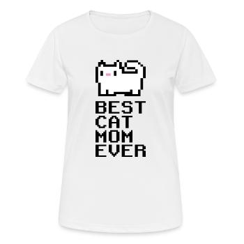 Meilleur chat maman jamais Mama Cat Pixel pixelart - T-shirt respirant Femme - blanc - Devant - AI Model Female 172 dark (172cm)