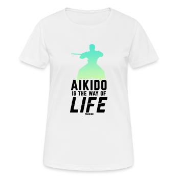 Aikido Sword Fighting Japan - Women's Breathable T-Shirt - white - Front - AI Model Female 172 dark (172cm)
