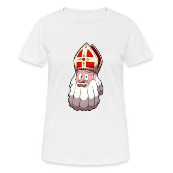 Visage de Saint Nicolas - T-shirt respirant Femme - blanc - Devant - AI Model Female 172 dark (172cm)