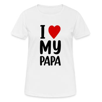 J’aime mon papa - T-shirt respirant Femme - blanc - Devant - AI Model Female 172 dark (172cm)