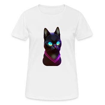 Black cat under neon light effect - Women's Breathable T-Shirt - white - Front - AI Model Female 172 dark (172cm)