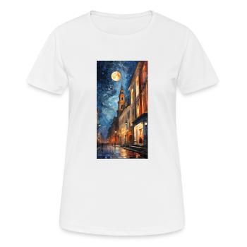 Moonlit night in the city - Women's Breathable T-Shirt - white - Front - AI Model Female 172 dark (172cm)