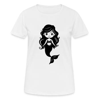 Sirène - T-shirt respirant Femme - blanc - Devant - AI Model Female 172 dark (172cm)