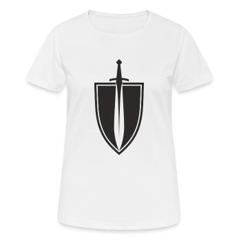 Troop Sports Badge - Coat of Arms, Sword and Shield - Women's Breathable T-Shirt - white - Front - AI Model Female 172 dark (172cm)