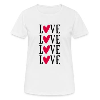 Liebe Liebe Liebe Liebe - Frauen T-Shirt atmungsaktiv - Weiß - Vorne - AI Model Female 172 dark (172cm)