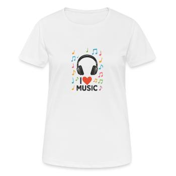 I Love Music - Women's Breathable T-Shirt - white - Front - AI Model Female 172 dark (172cm)