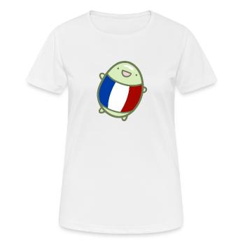 Haricot doux - France - T-shirt respirant Femme - blanc - Devant - AI Model Female 172 dark (172cm)