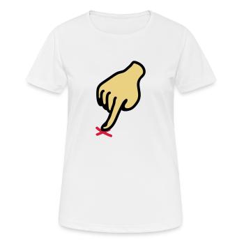 show cross - here 3 - Women's Breathable T-Shirt - white - Front - AI Model Female 172 dark (172cm)