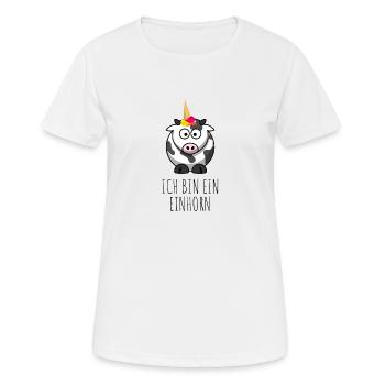 Ich bin ein Einhorn - Eiswaffel Kuh - Frauen T-Shirt atmungsaktiv - Weiß - Vorne - AI Model Female 172 dark (172cm)