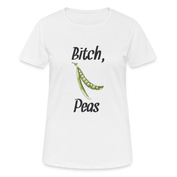 Vegan Vegan Vegan Pois Noir - T-shirt respirant Femme - blanc - Devant - AI Model Female 172 dark (172cm)