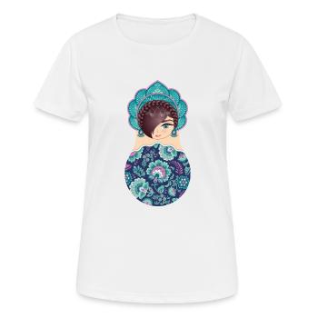 Matryoshka Catherine - T-shirt respirant Femme - blanc - Devant - AI Model Female 172 dark (172cm)