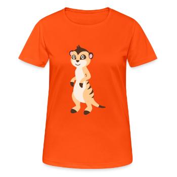 meerkat - Women's Breathable T-Shirt - neon orange - Front - AI Model Female 172 dark (172cm)