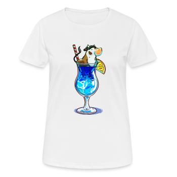 Kuh + Blue Lagoon = Moo Lagoon - Frauen T-Shirt atmungsaktiv - Weiß - Vorne - AI Model Female 172 dark (172cm)