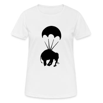 Éléphant avec parachute Graffiti Art urbain - T-shirt respirant Femme - blanc - Devant - AI Model Female 172 dark (172cm)