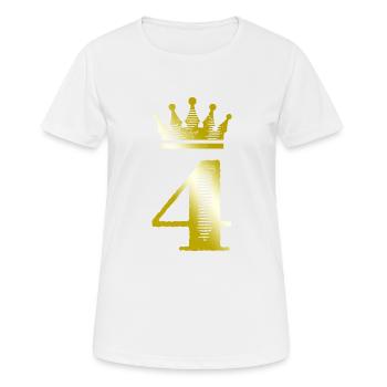 4 Chiffre Couronne Or - T-shirt respirant Femme - blanc - Devant - AI Model Female 172 dark (172cm)
