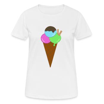 Buntes Eis mit Waffel - Frauen T-Shirt atmungsaktiv - Weiß - Vorne - AI Model Female 172 dark (172cm)