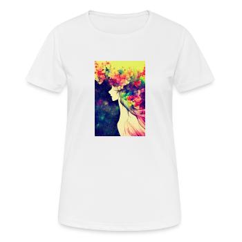 Flower power - T-shirt respirant Femme - blanc - Devant - AI Model Female 172 dark (172cm)