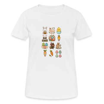 Ensemble d'illustration sur le thème de Pâques - T-shirt respirant Femme - blanc - Devant - AI Model Female 172 dark (172cm)