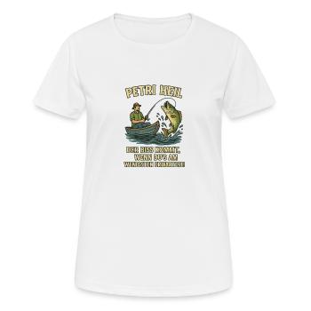 Petri Heil an alle Angelfreunde - Frauen T-Shirt atmungsaktiv - Weiß - Vorne - AI Model Female 172 dark (172cm)