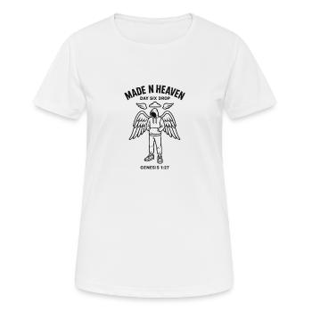 Made in Heaven – Tag 6 Edition - Frauen T-Shirt atmungsaktiv - Weiß - Vorne - AI Model Female 172 dark (172cm)