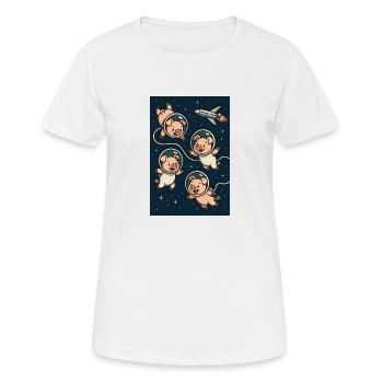 Space Pigs - Frauen T-Shirt atmungsaktiv - Weiß - Vorne - AI Model Female 172 dark (172cm)