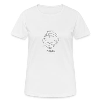 Fische Sternzeichen - Frauen T-Shirt atmungsaktiv - Weiß - Vorne - AI Model Female 172 dark (172cm)