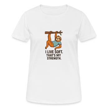 0010 slow strength - Frauen T-Shirt atmungsaktiv - Weiß - Vorne - AI Model Female 172 dark (172cm)