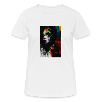 Femme graffiti pop art omikly éclaboussures color - T-shirt respirant Femme - blanc - Devant - AI Model Female 172 dark (172cm)