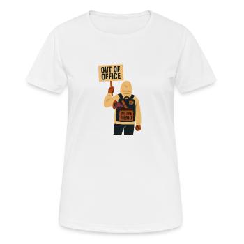 Out of Office, auf der Demo. - Frauen T-Shirt atmungsaktiv - Weiß - Vorne - AI Model Female 172 dark (172cm)
