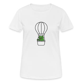 Frosch im Ballon - Frauen T-Shirt atmungsaktiv - Weiß - Vorne - AI Model Female 172 dark (172cm)