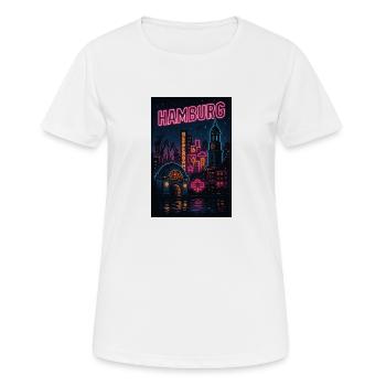Vie nocturne à Hambourg Reeperbahn Neon Leutschrift - T-shirt respirant Femme - blanc - Devant - AI Model Female 172 dark (172cm)