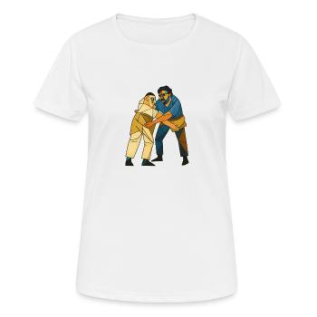 schwinger bekannt - Frauen T-Shirt atmungsaktiv - Weiß - Vorne - AI Model Female 172 dark (172cm)