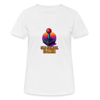 Old School Gamer - Frauen T-Shirt atmungsaktiv - Weiß - Vorne - AI Model Female 172 dark (172cm)