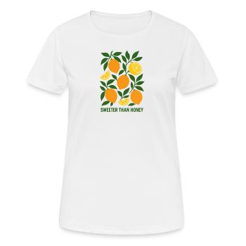 Vintage Zitrone, sommerlich, bunt süßer als Honig - Frauen T-Shirt atmungsaktiv - Weiß - Vorne - AI Model Female 172 dark (172cm)